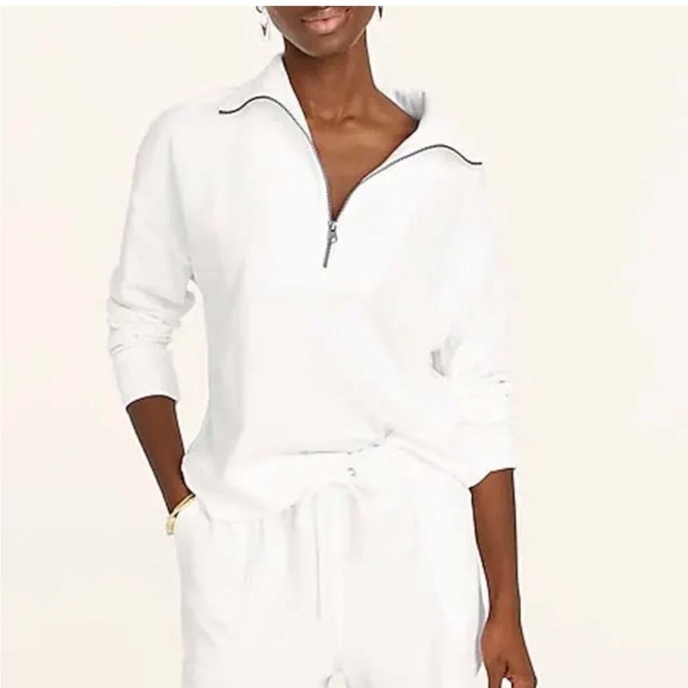 J. Crew Classic White Half White Sweater Top